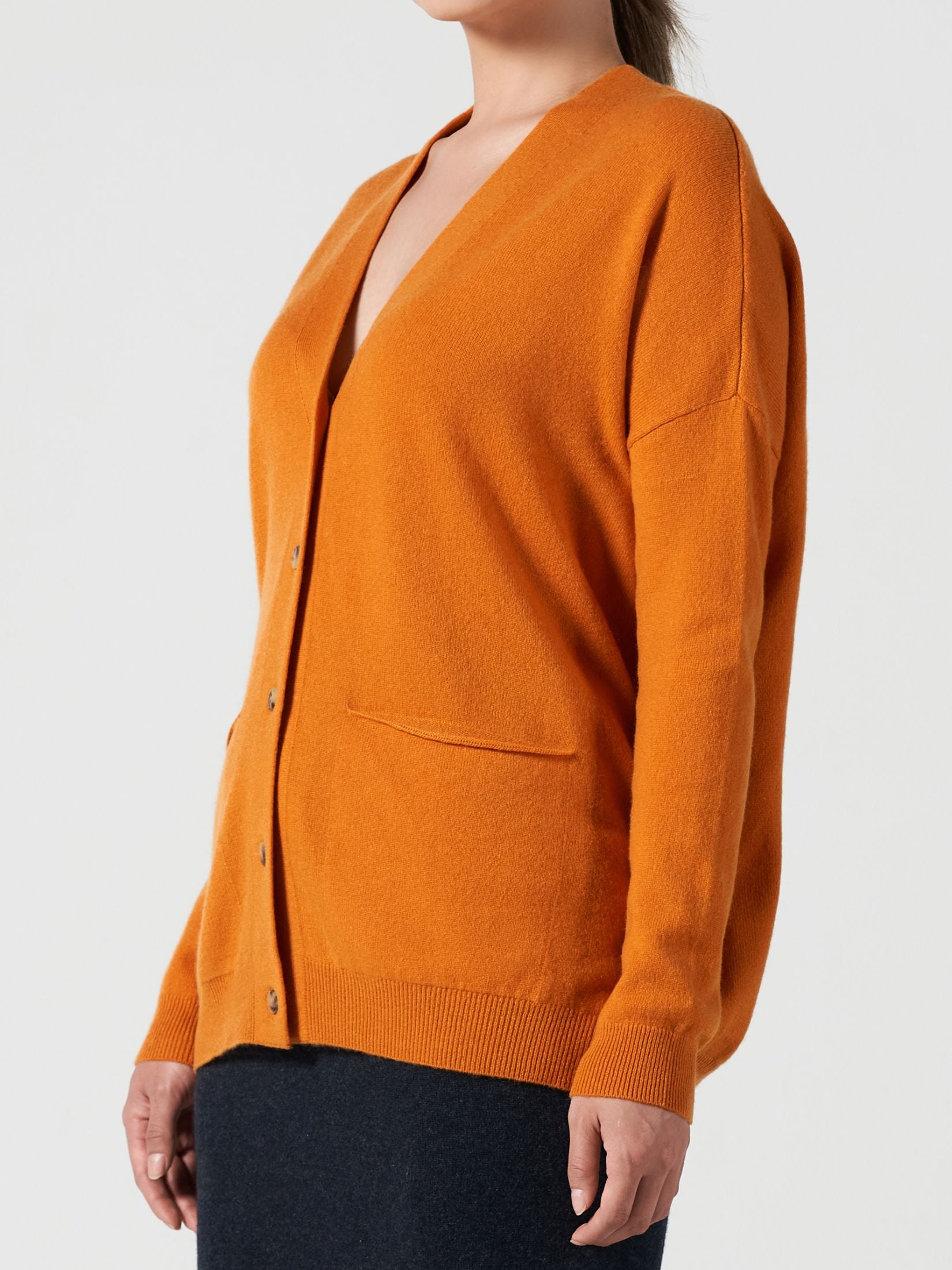 Cashmere Loose Pocket Cardigan
