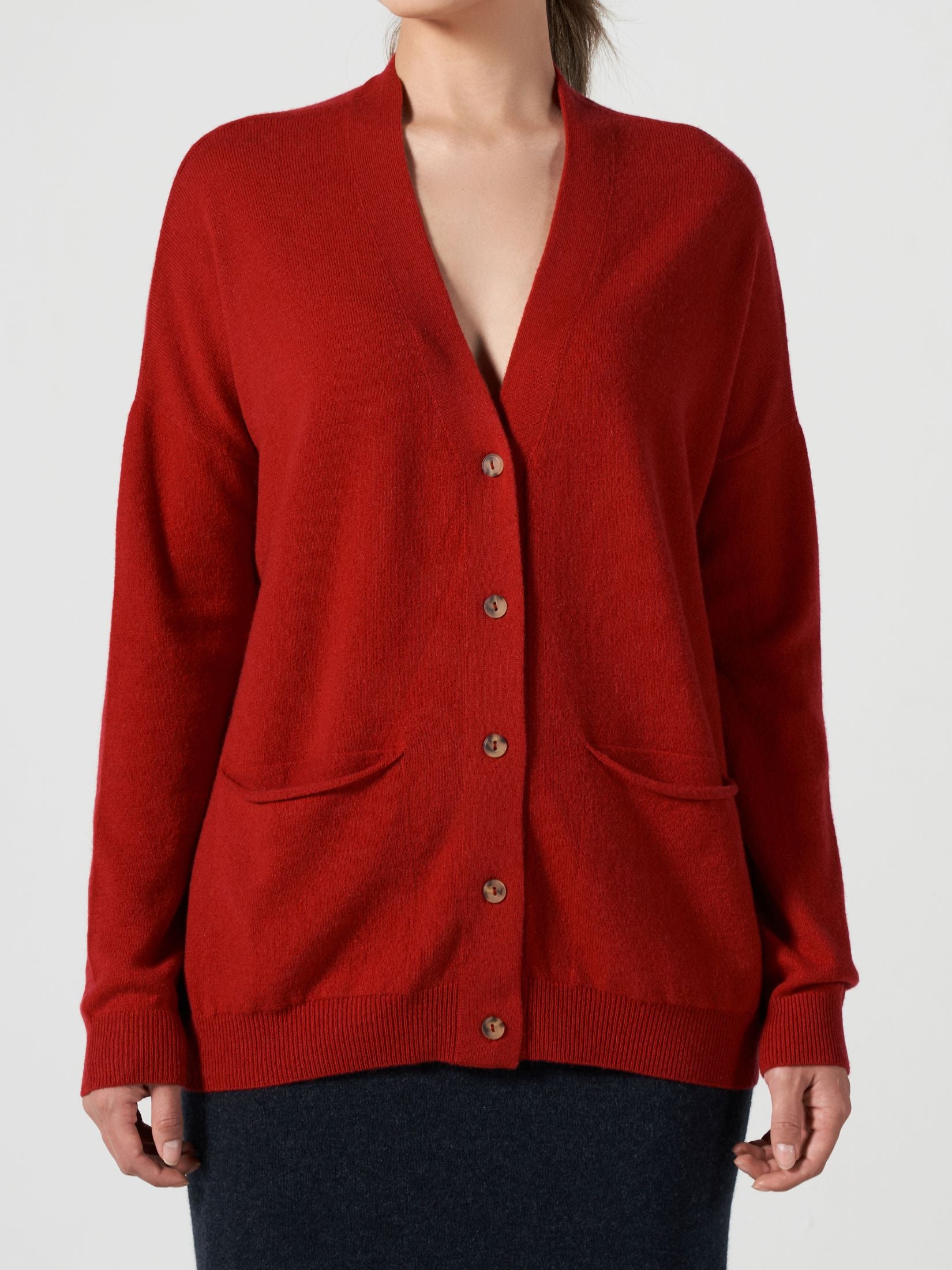 Cashmere Loose Pocket Cardigan