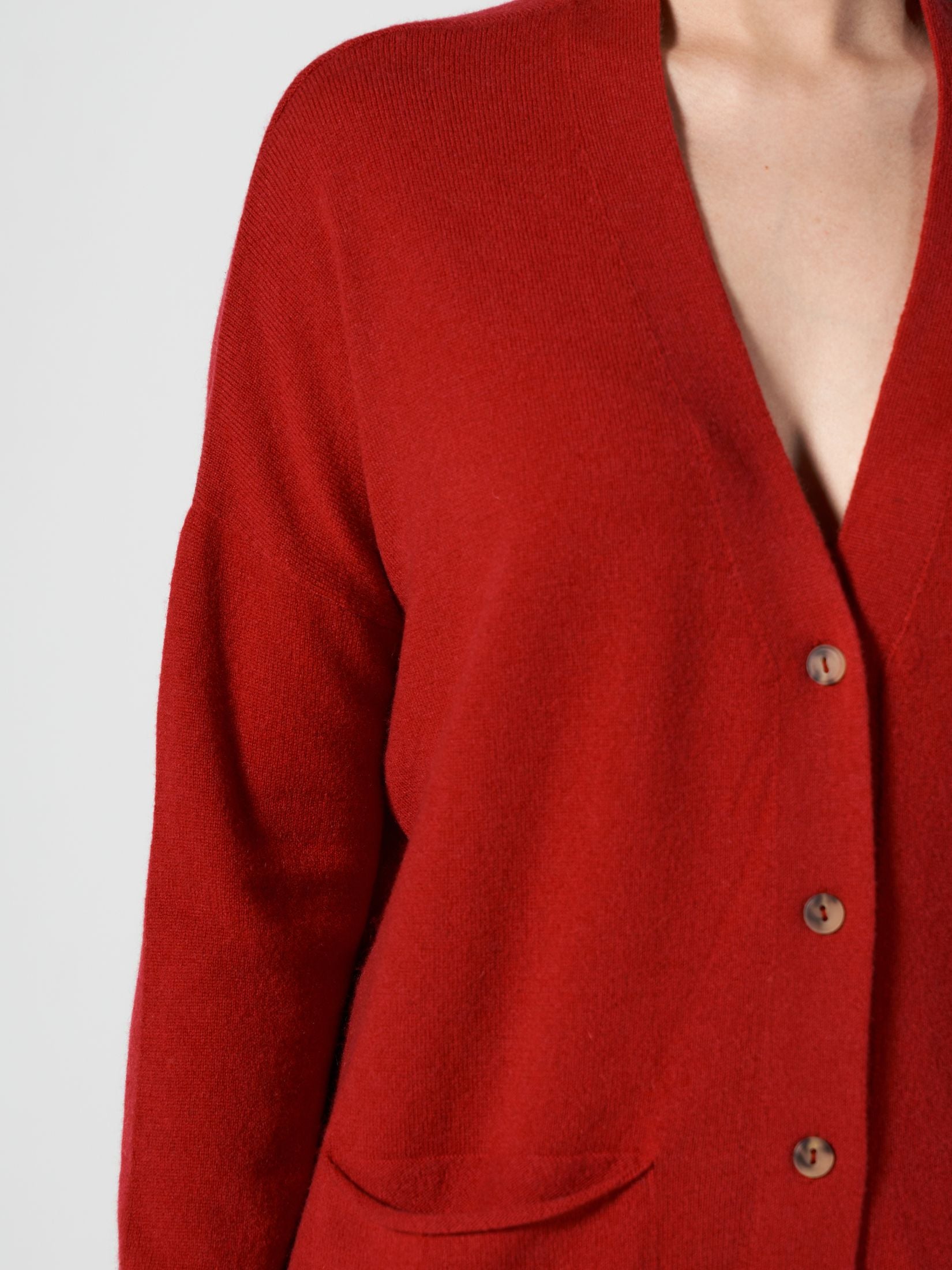 Cashmere Loose Pocket Cardigan