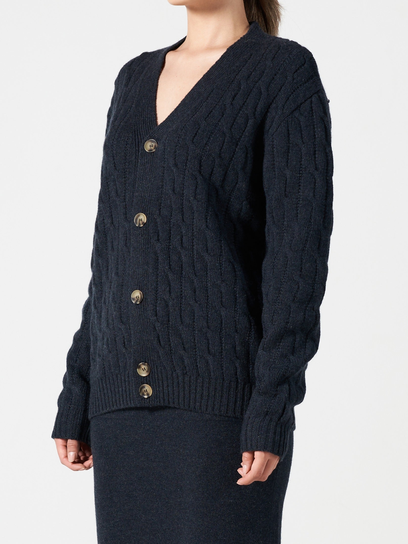 Cable Knit Classic Cashmere Cardigan