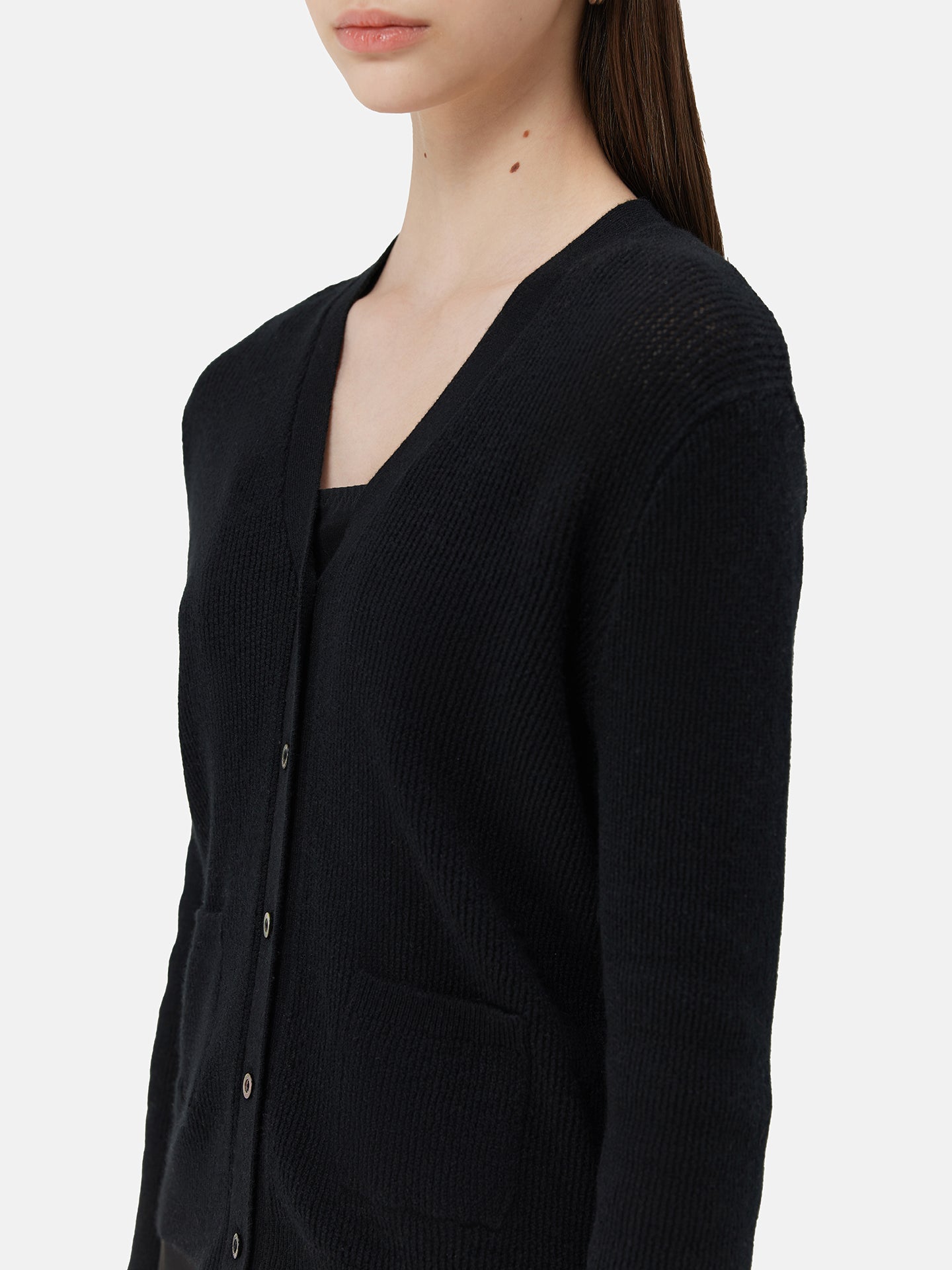 Cashmere Mesh Knit Cardigan