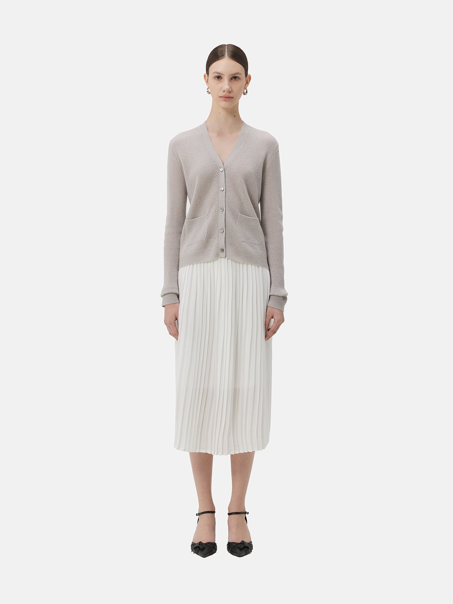 Cashmere Mesh Knit Cardigan