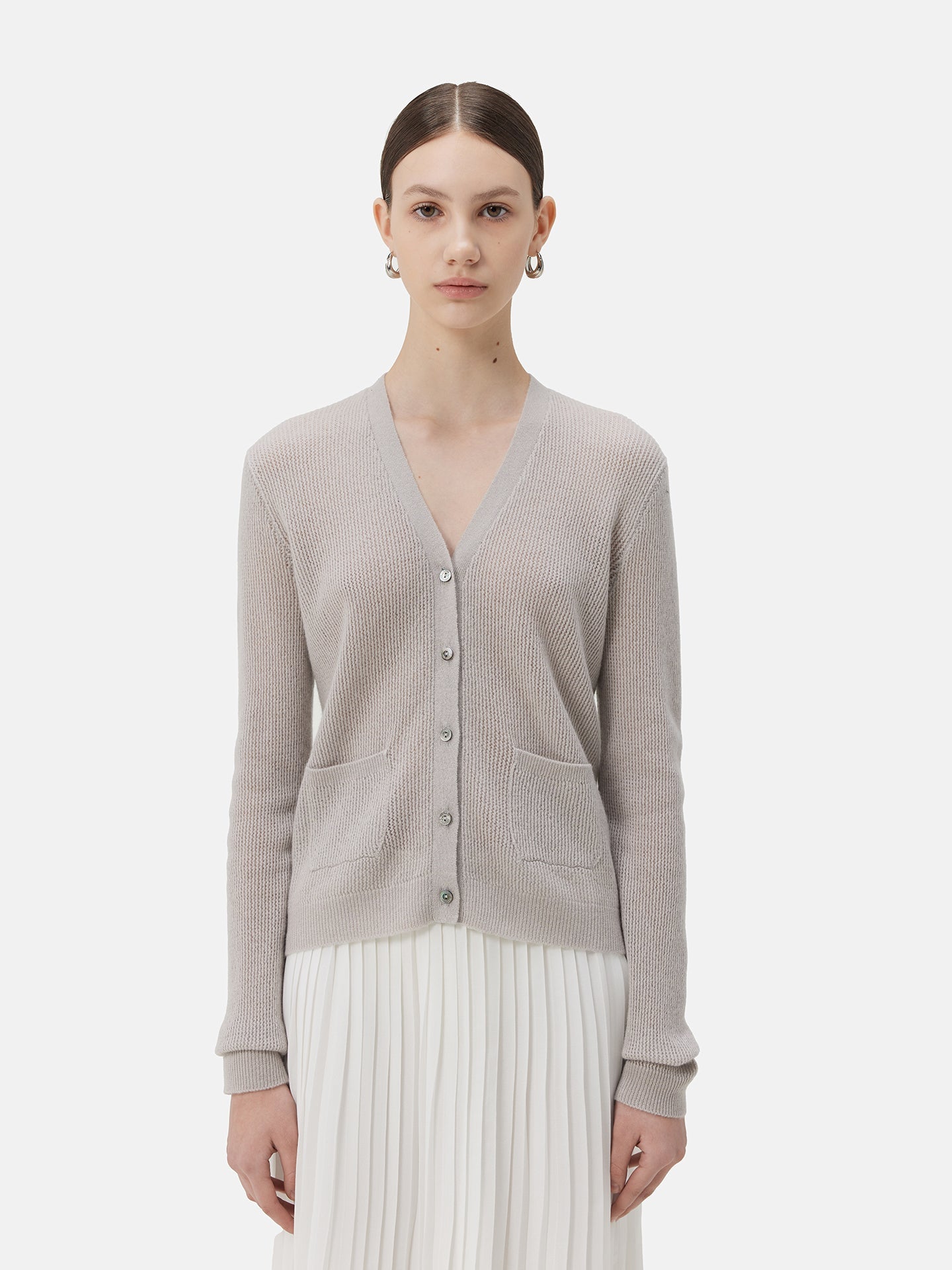 Cashmere Mesh Knit Cardigan