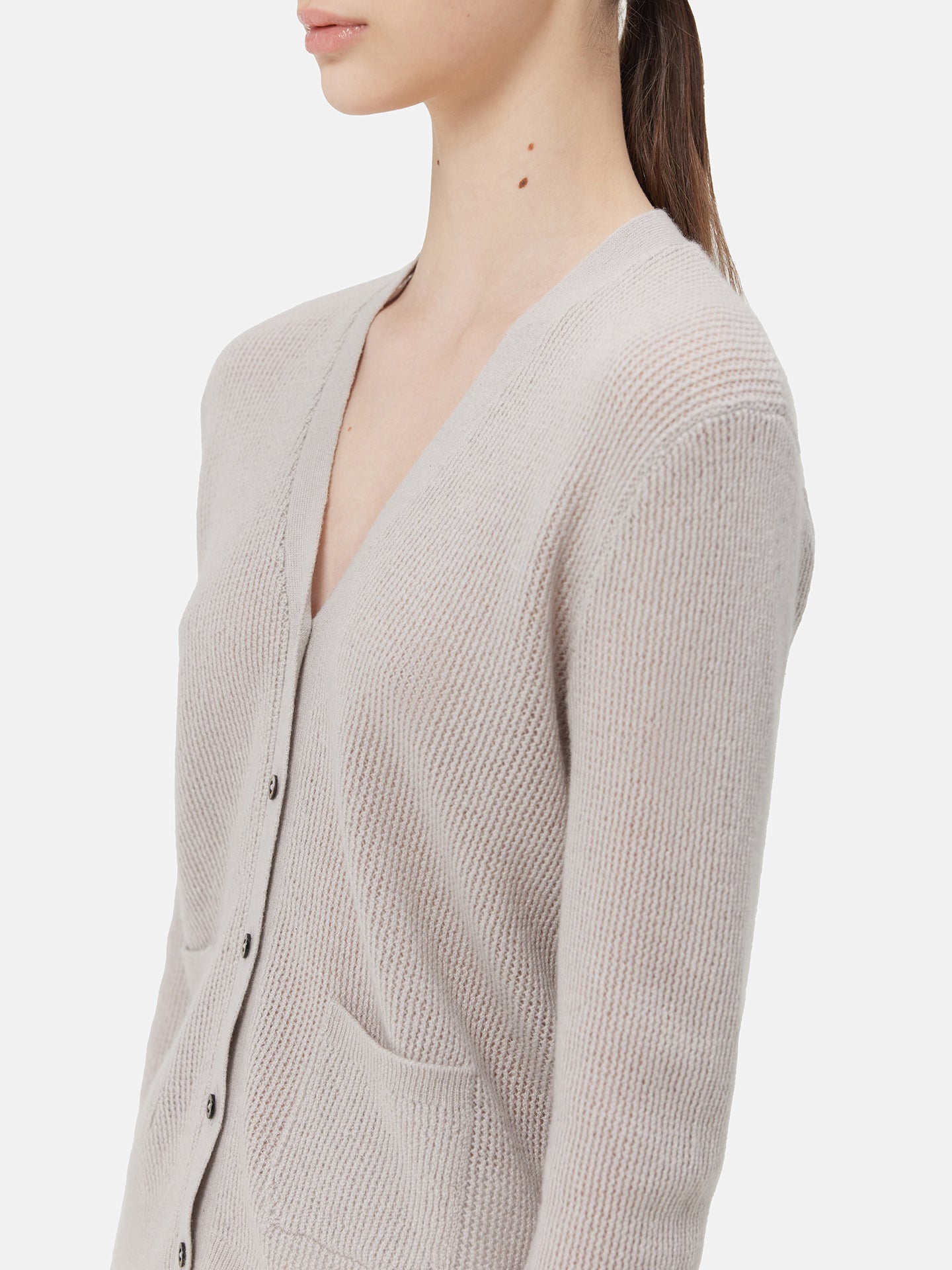 Cashmere Mesh Knit Cardigan