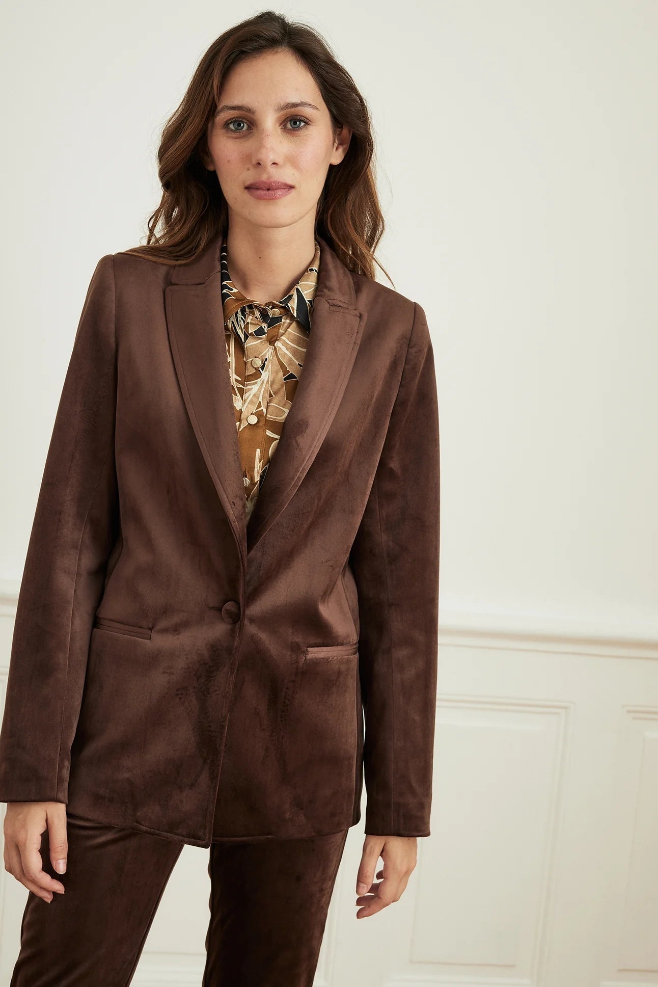 Velour Blazer Brown