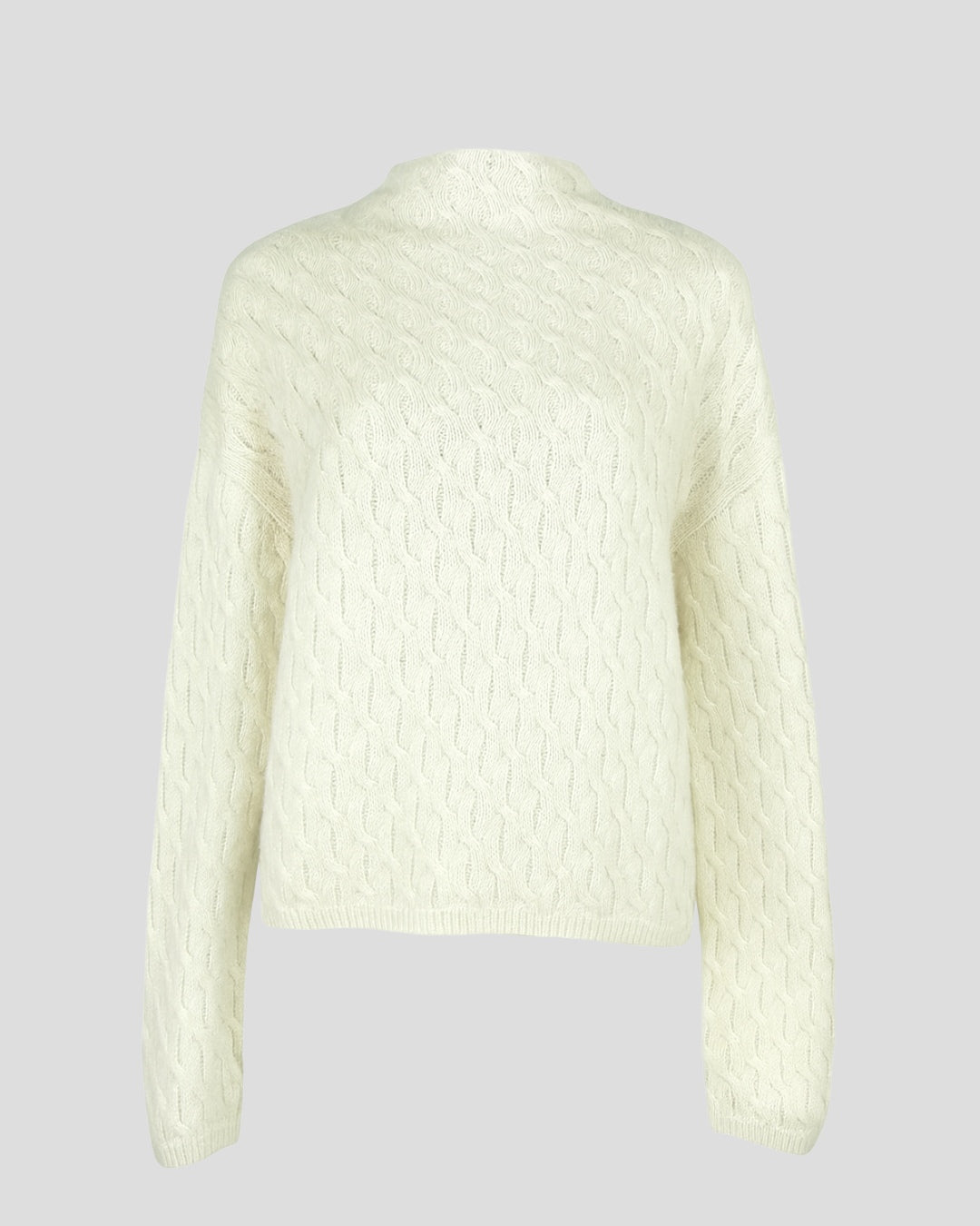 Cashmere Cable Knit Hi Neck