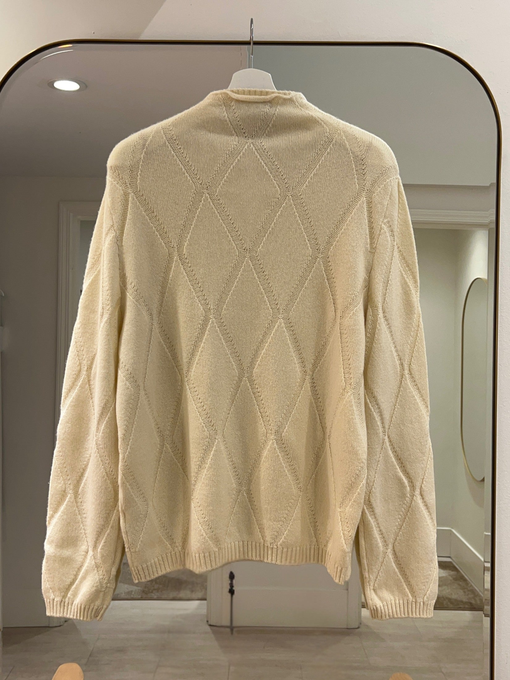 Cashmere Diamond Stitch Hi Neck