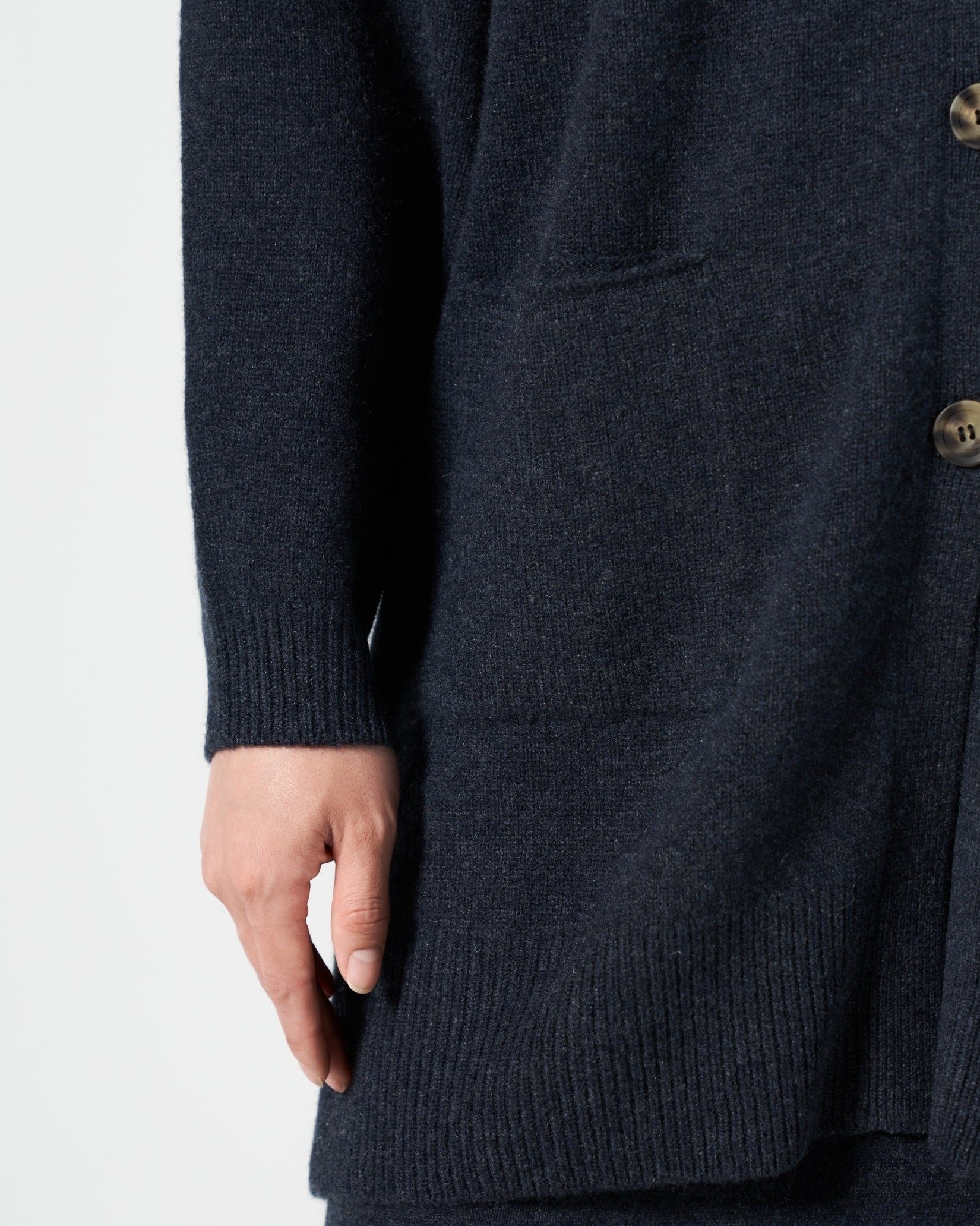 Cashmere Long Polo Cardigan