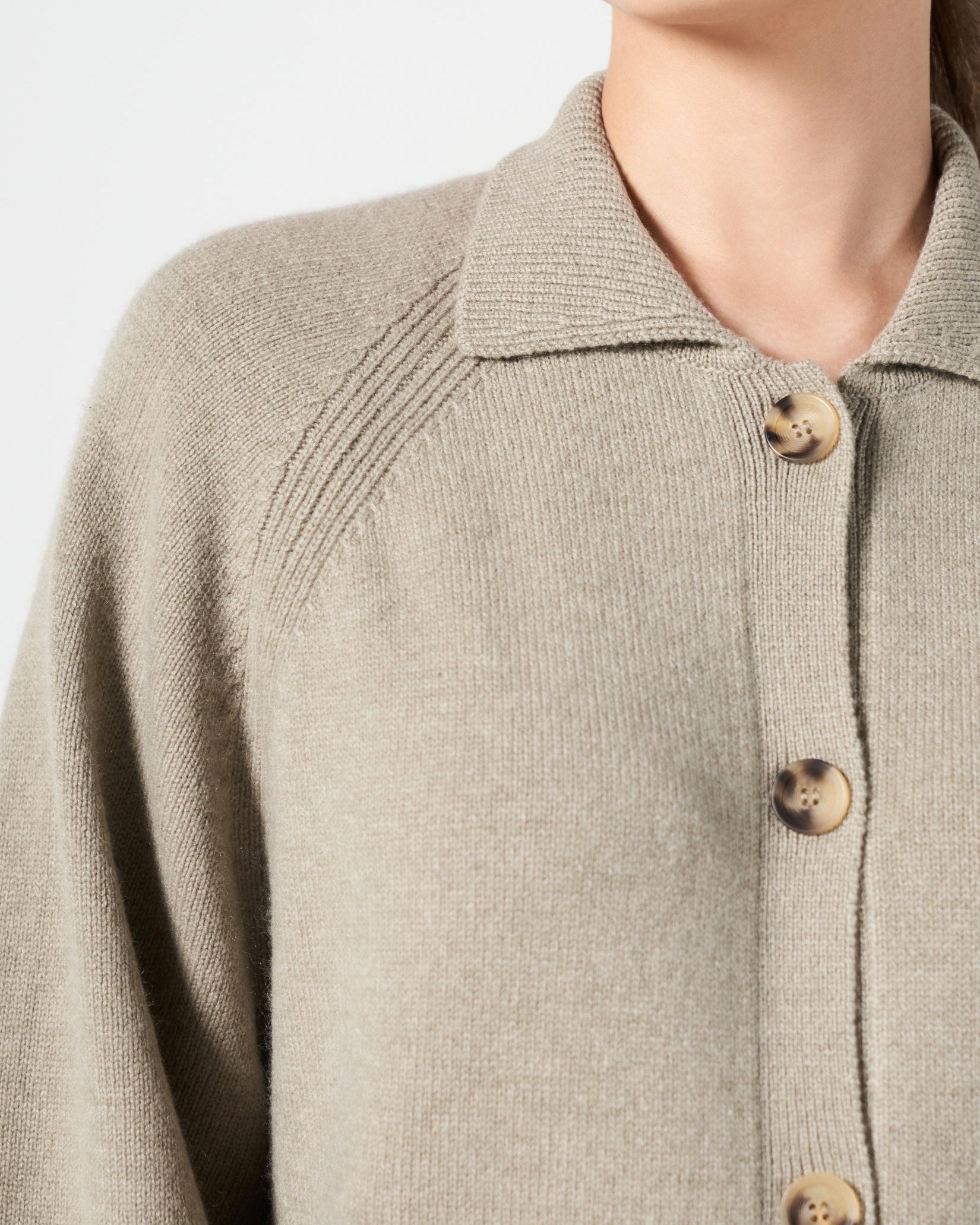 Cashmere Long Polo Cardigan