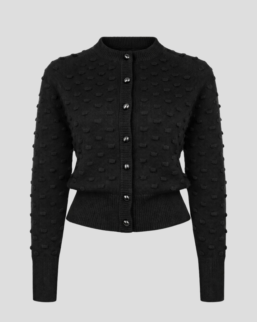 Peanut Stitch Crop Cashmere Cardigan