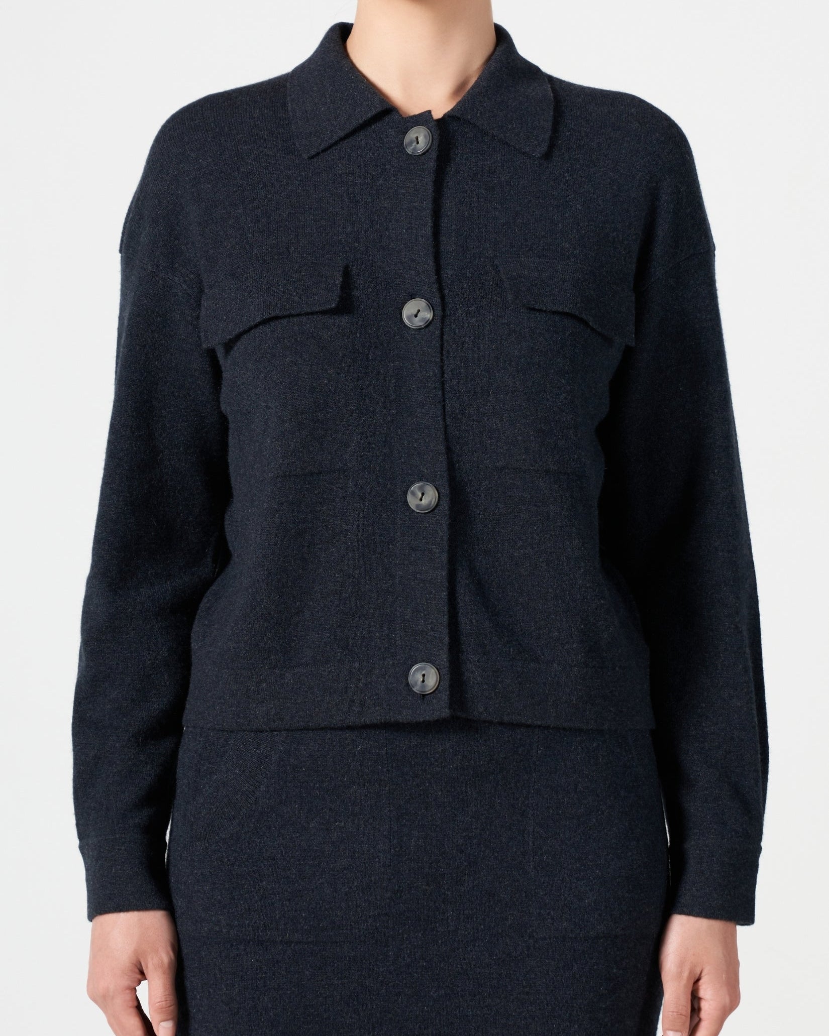 Cashmere Polo Cardigan