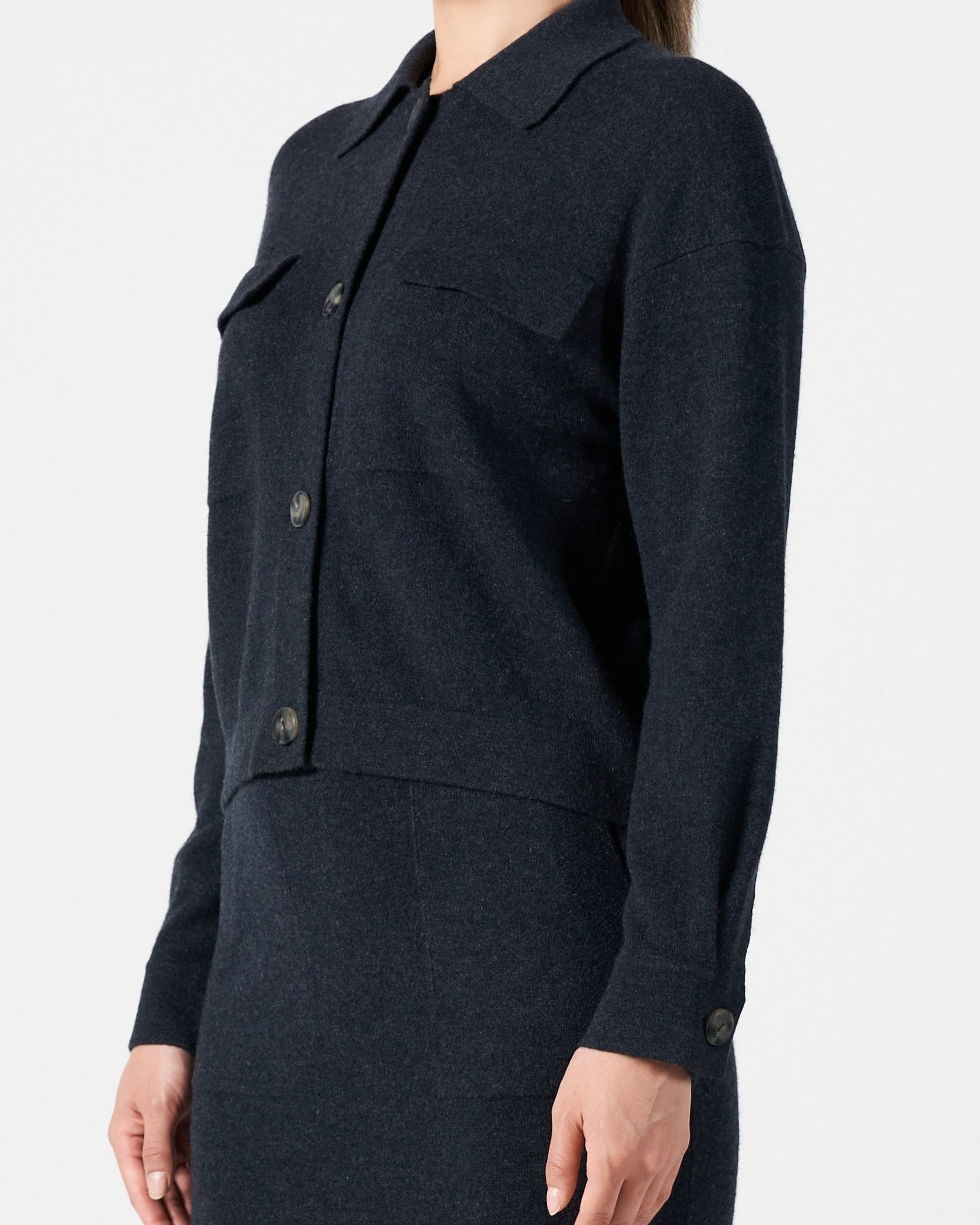Cashmere Polo Cardigan