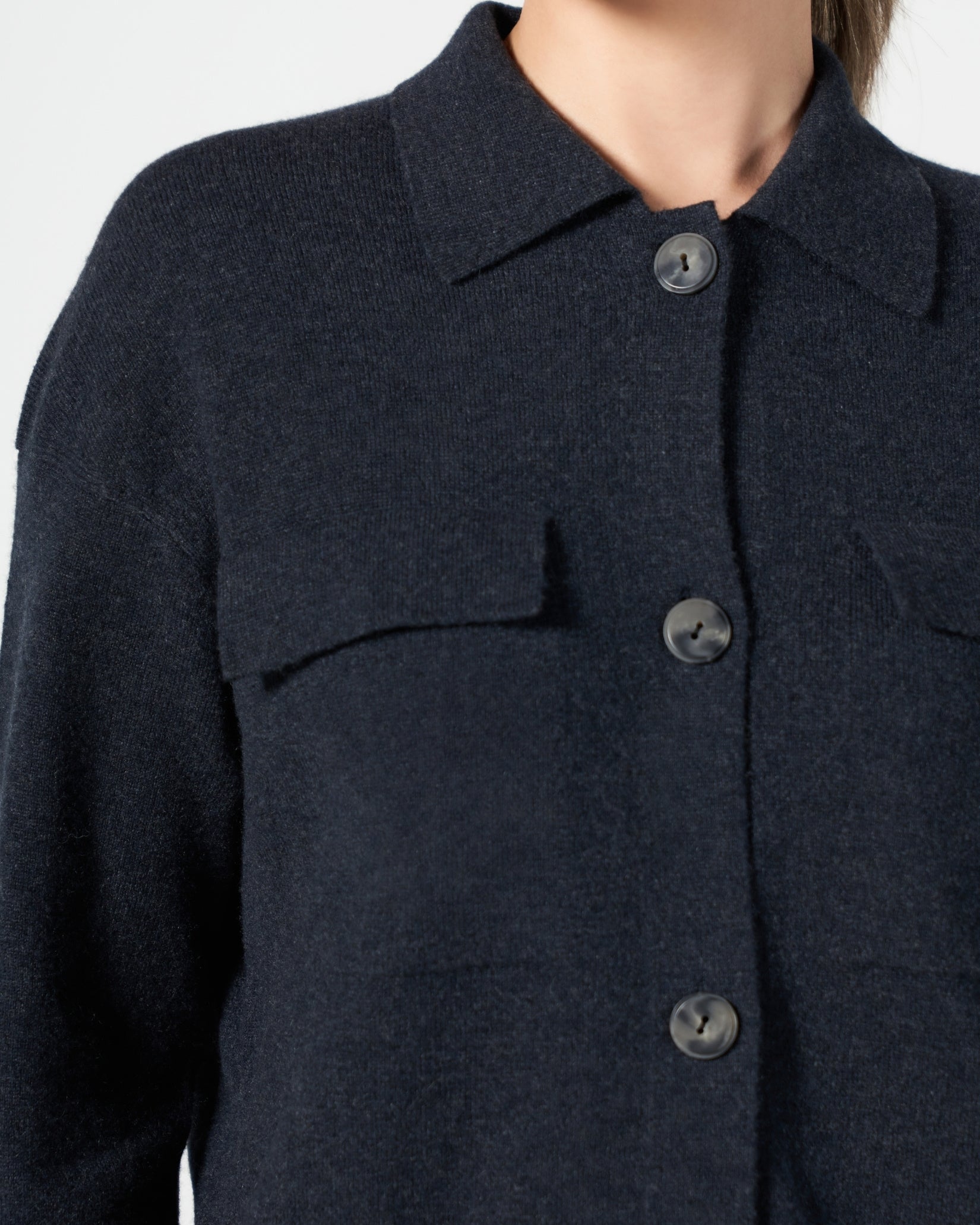 Cashmere Polo Cardigan