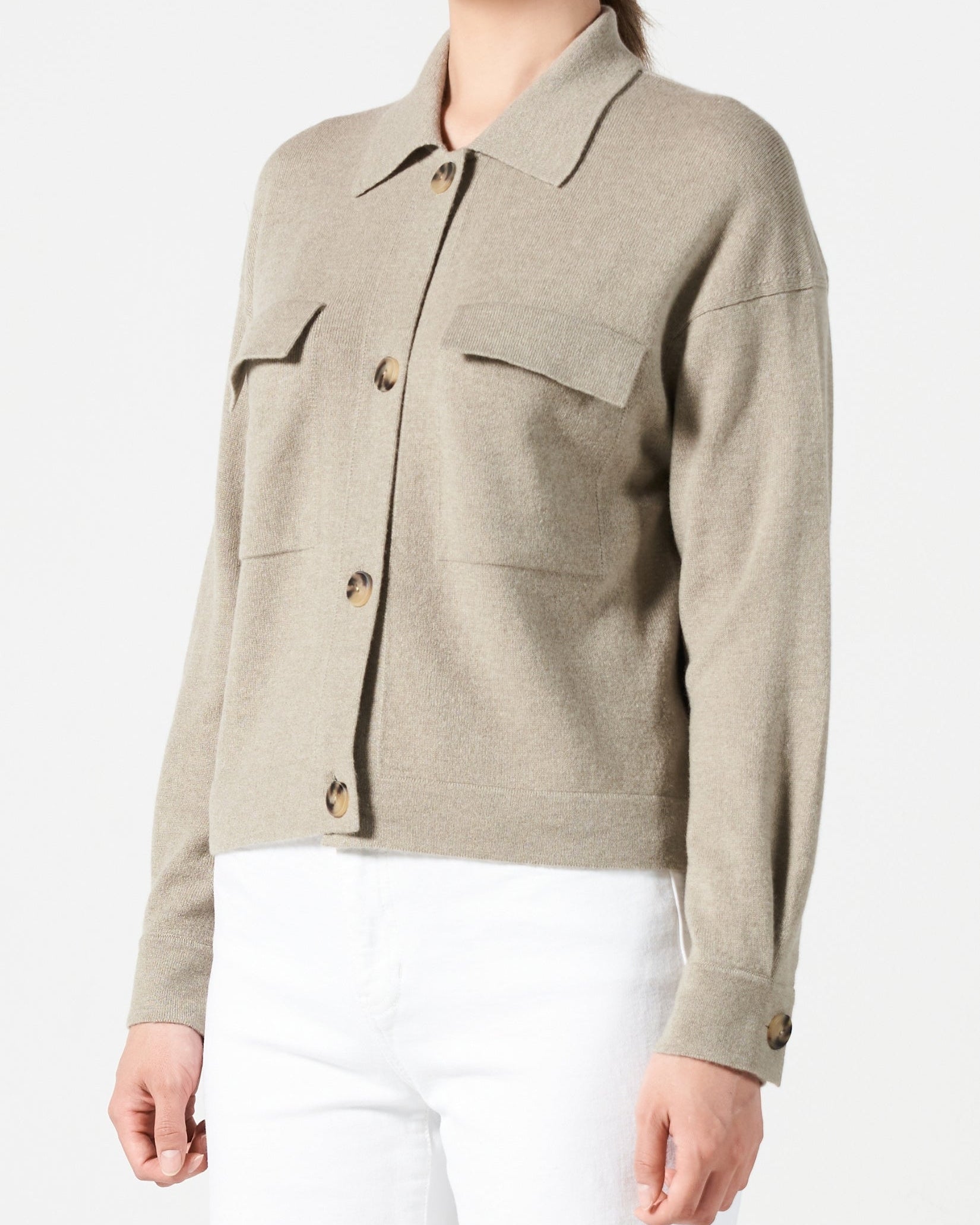 Cashmere Polo Cardigan
