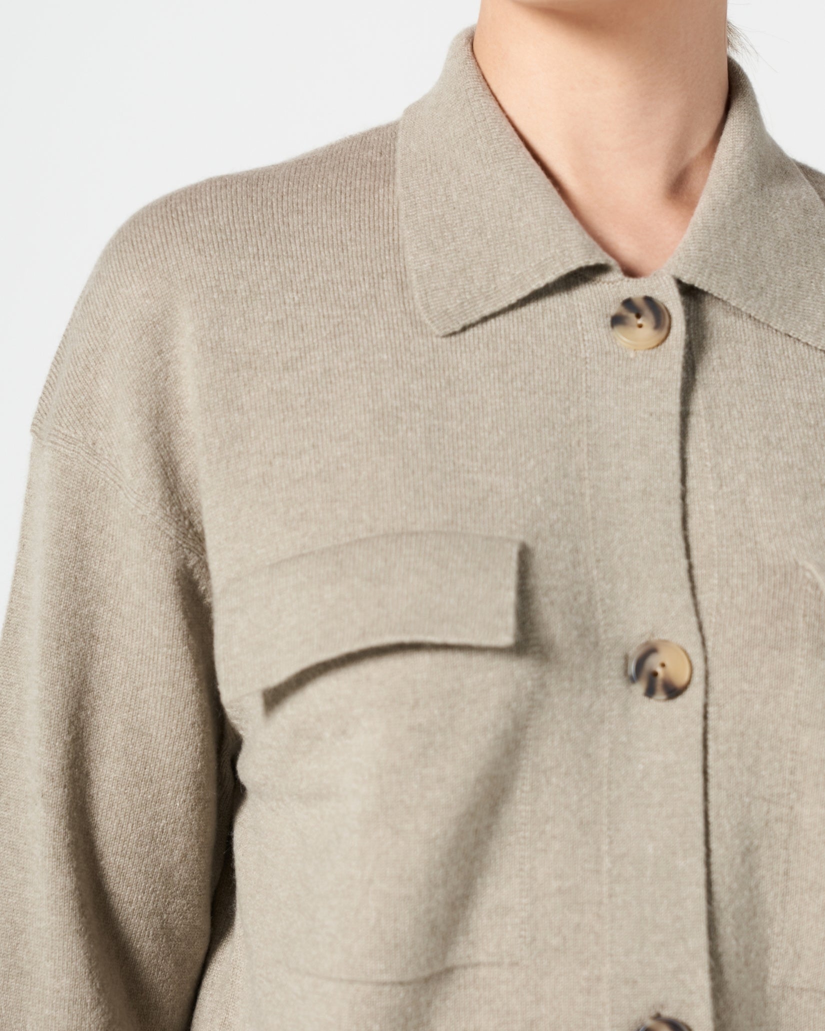 Cashmere Polo Cardigan