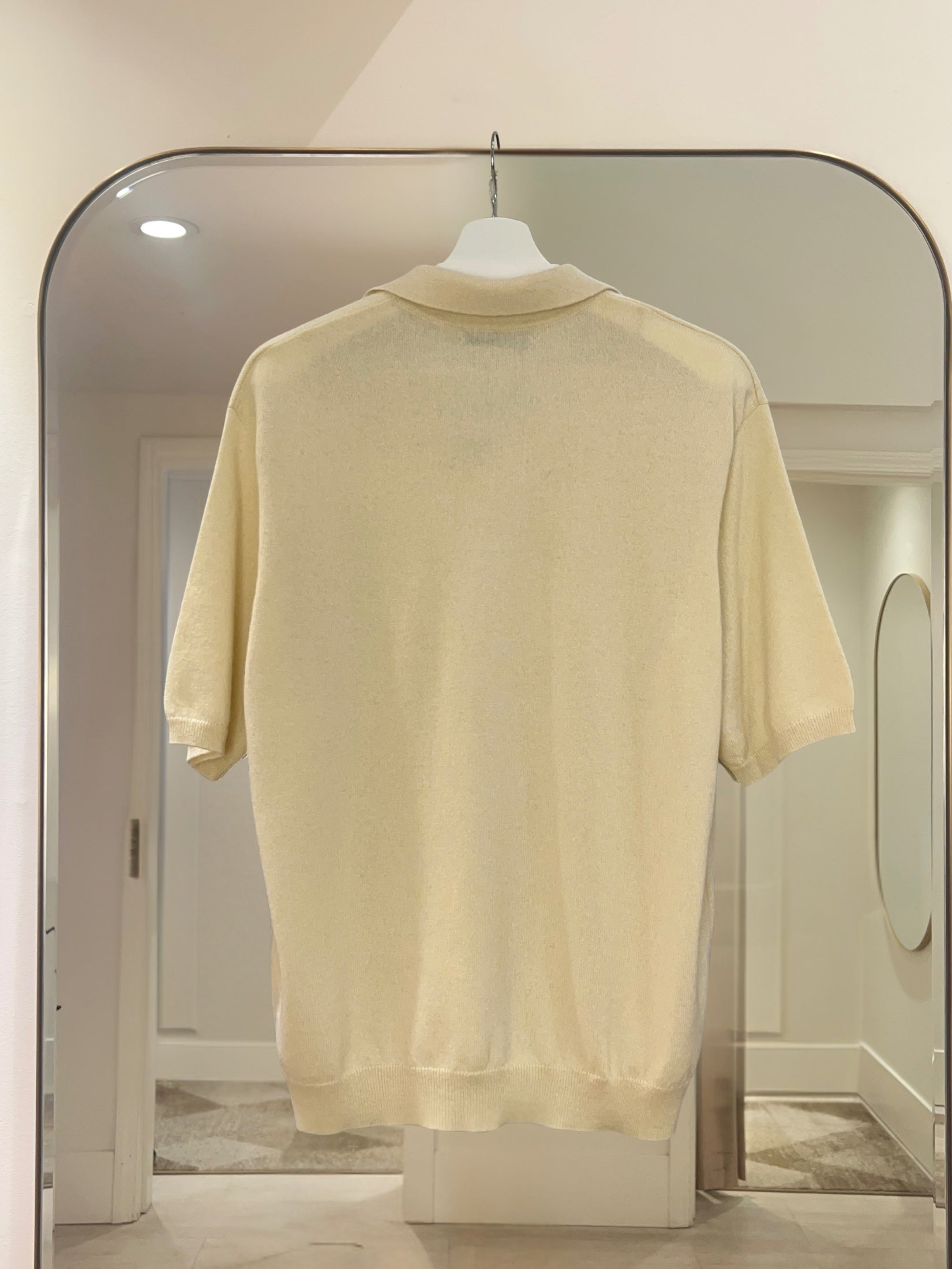 Cashmere Short Sleeve Polo-Cream