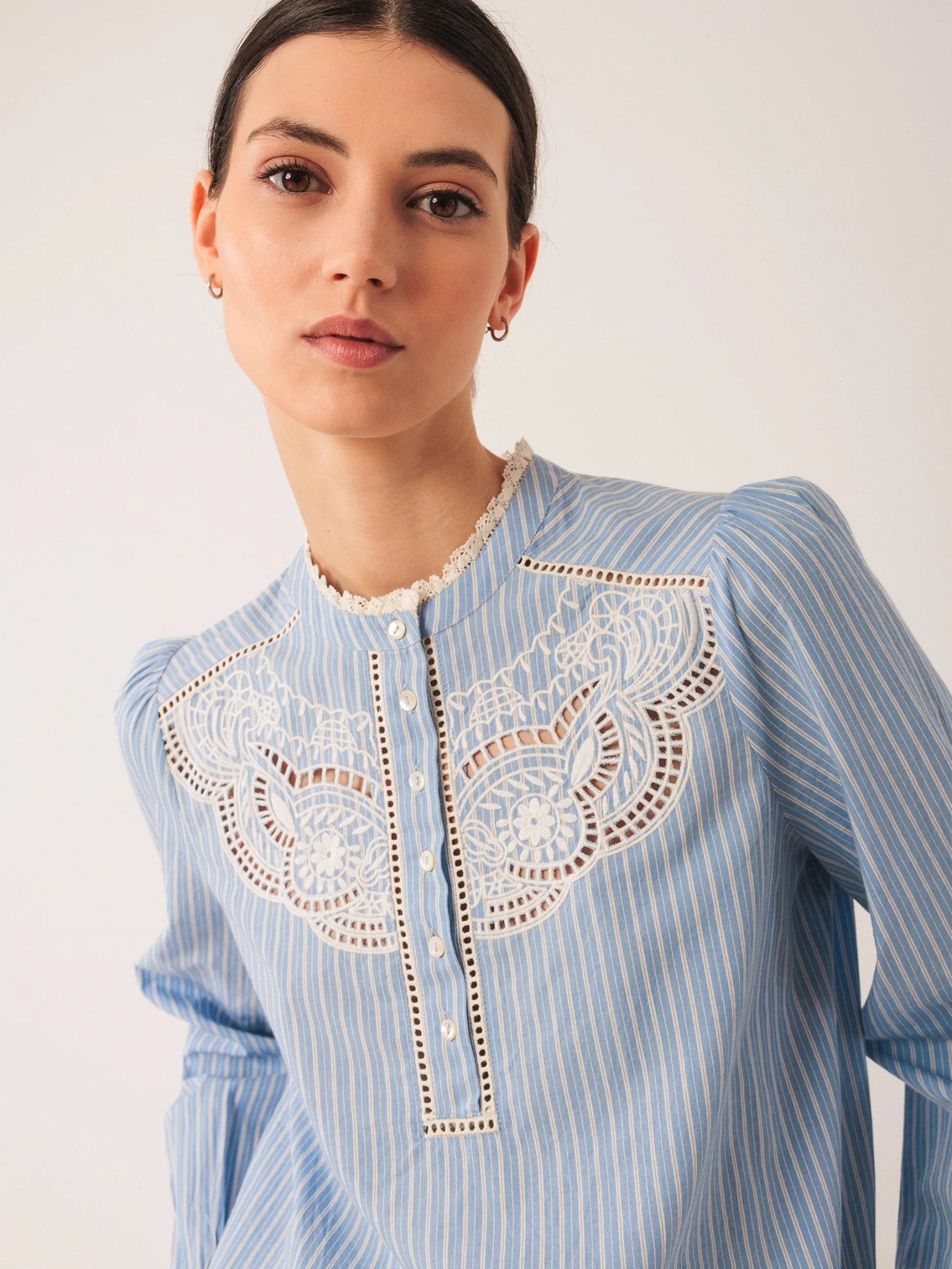 Embroidered Poplin Blouse