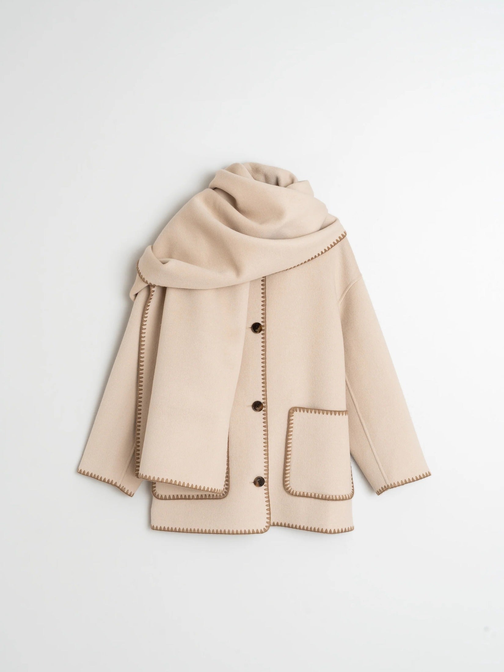 Embroidered Wool Coat