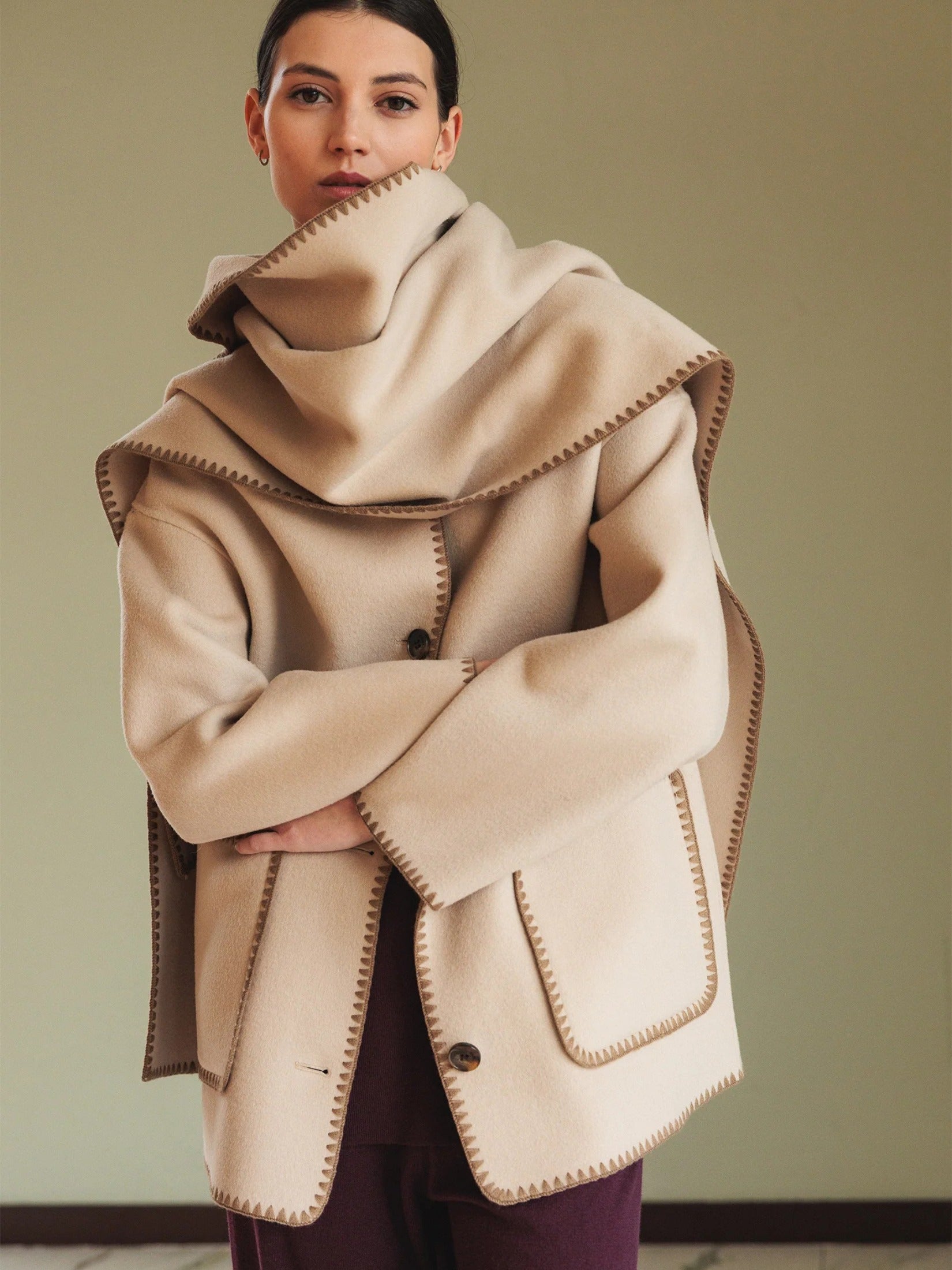 Embroidered Wool Coat