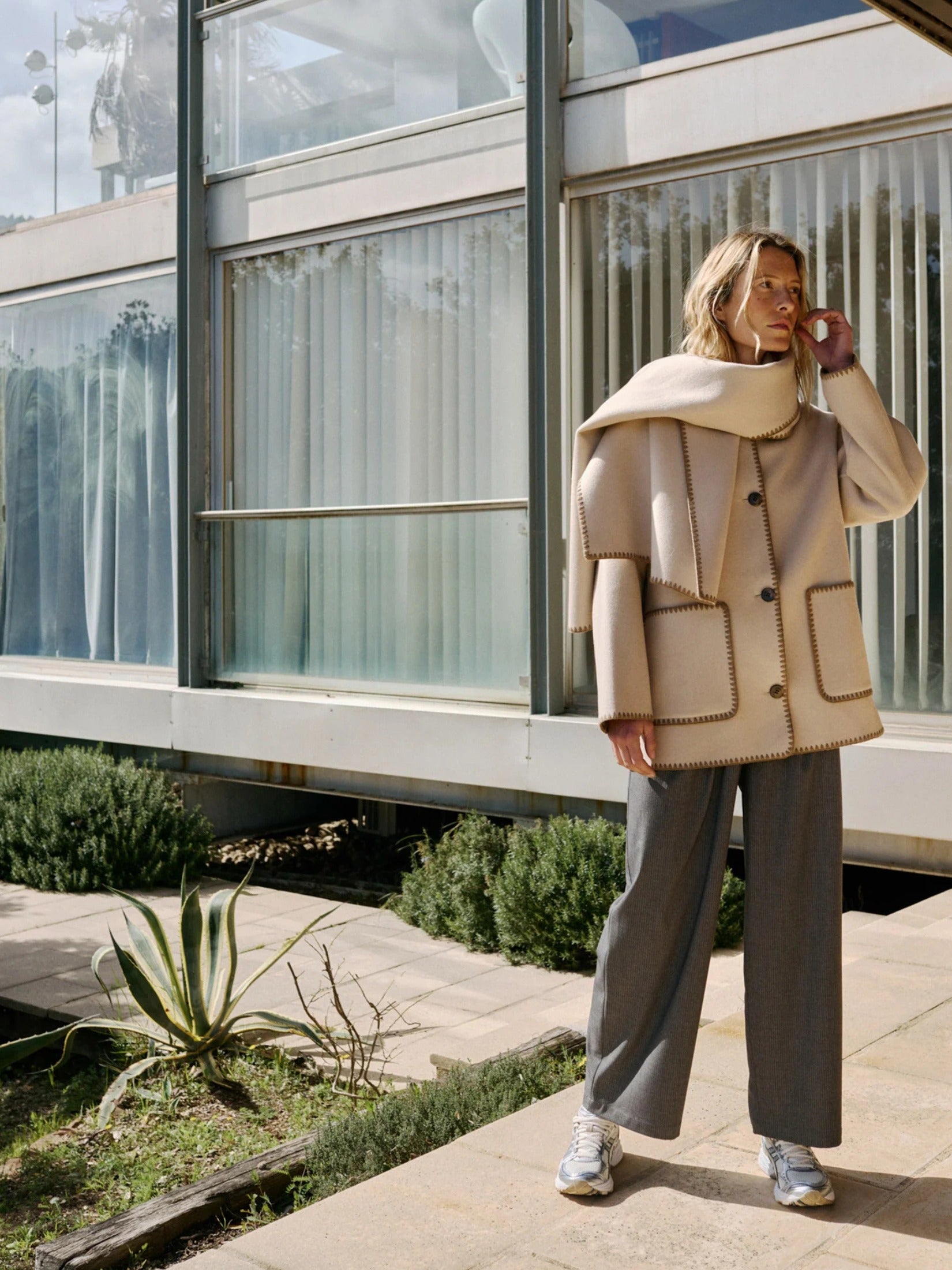 Embroidered Wool Coat